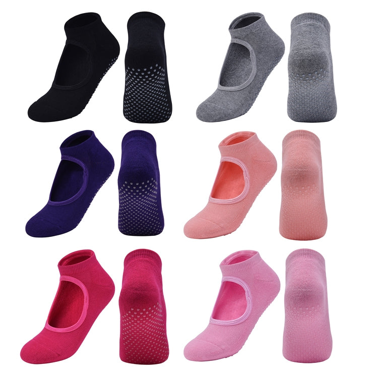 2 Pairs Combed Cotton Yoga Socks Towel Bottom Reveal Round Head Dance Fitness Sports Flooring Socks, Size: One Size