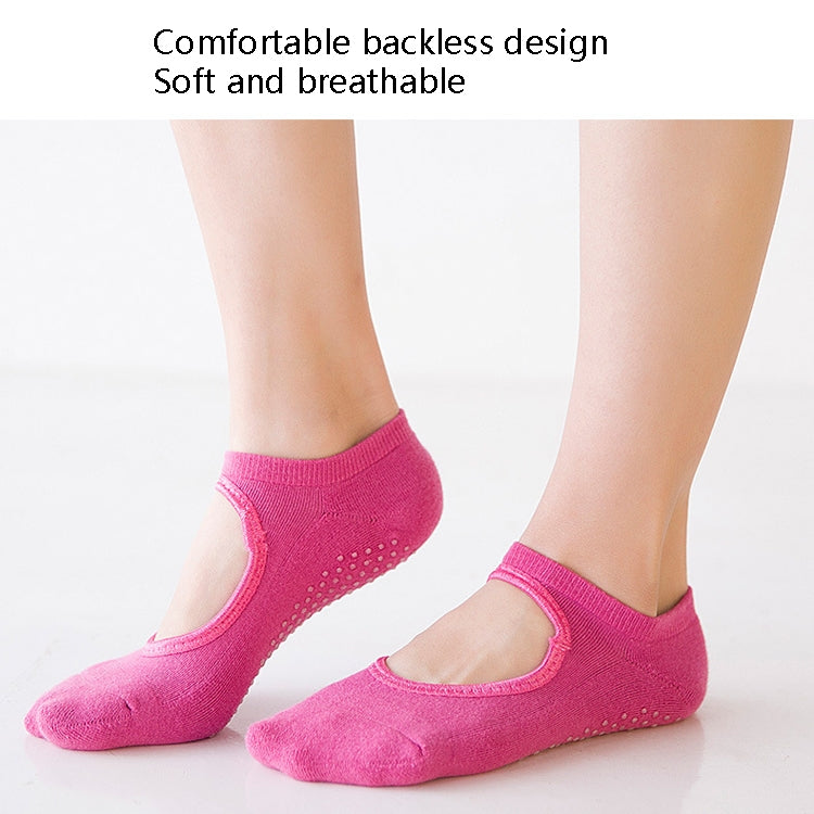 2 Pairs Combed Cotton Yoga Socks Towel Bottom Reveal Round Head Dance Fitness Sports Flooring Socks, Size: One Size
