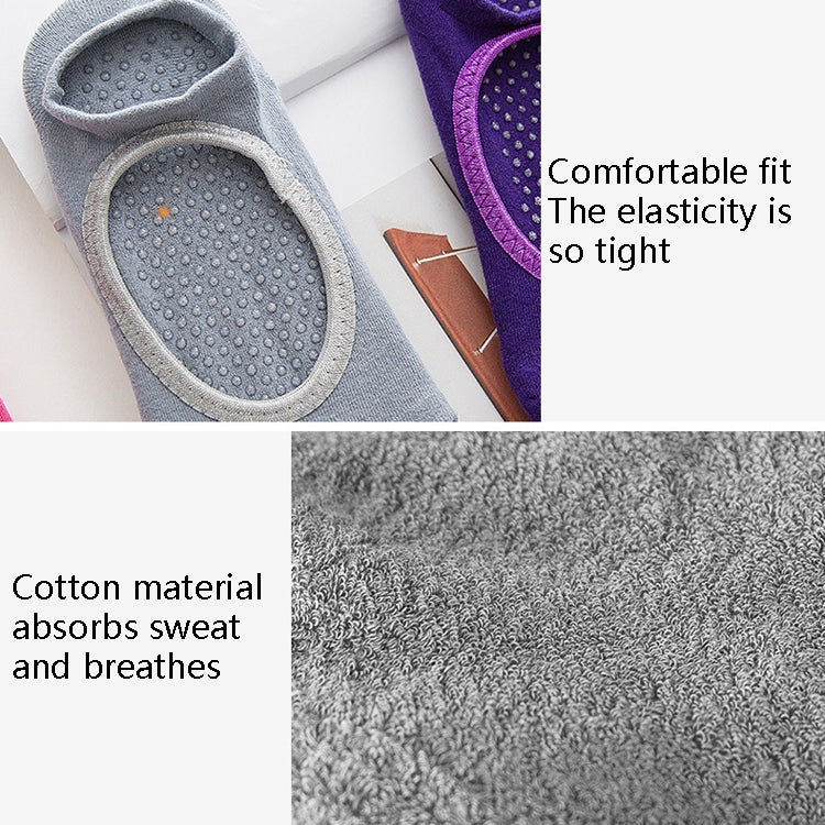 2 Pairs Combed Cotton Yoga Socks Towel Bottom Reveal Round Head Dance Fitness Sports Flooring Socks, Size: One Size