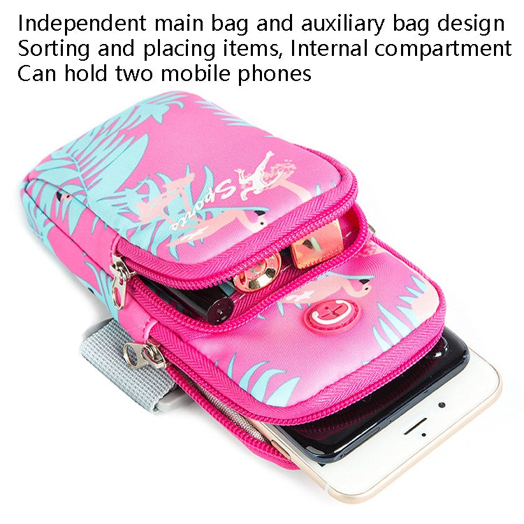 2 PCS B082 Sports Outdoor Arm Bag Mobile Phone Arm Band Running Fitness Mobile Phone Bag, Specificationï¼š Small (Rose Red)