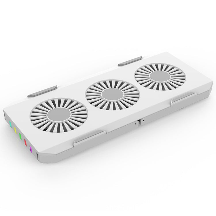 X1 Laptop Foldable Portable Radiator Stand Mini RGB Fan Cooling Base(White)
