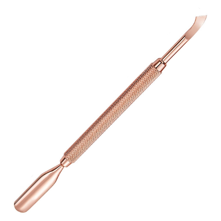 3 PCS Stainless Steel Rose Gold Double-Headed Steel Push Dead Skin Scissors Nail Set,Style: 02  Big Head