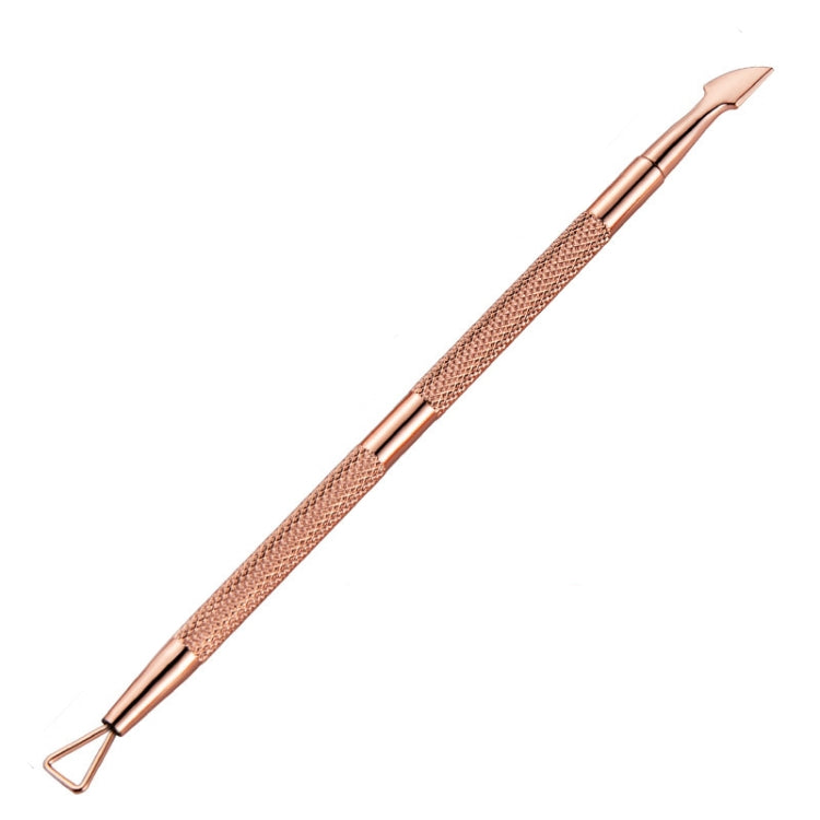 3 PCS Stainless Steel Rose Gold Double-Headed Steel Push Dead Skin Scissors Nail Set,Style: 06  Small Head