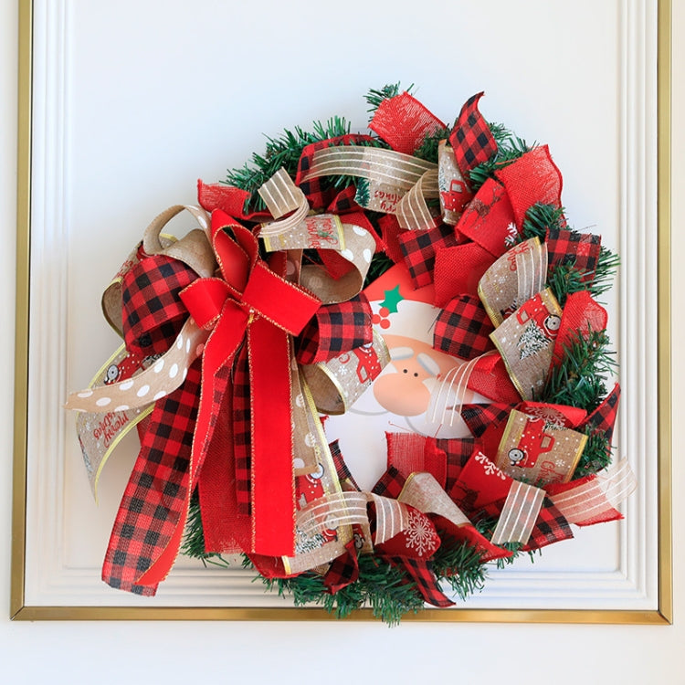 Christmas Decorations Cane Wreath Garland Door Hanger, Size: 25cm
