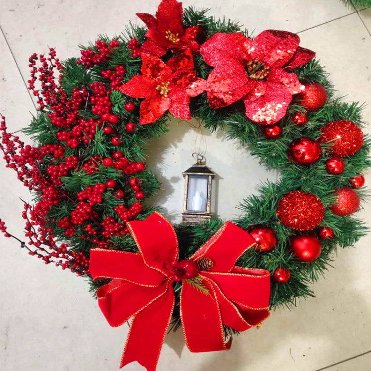 Christmas Decorations Cane Wreath Garland Door Hanger, Size: 50cm