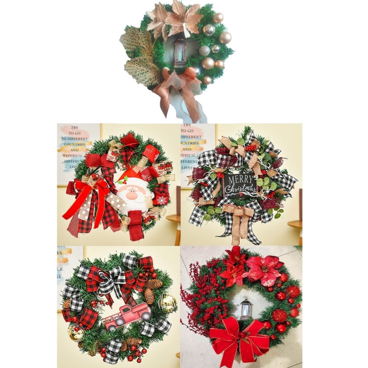 Christmas Decorations Cane Wreath Garland Door Hanger, Size: 50cm