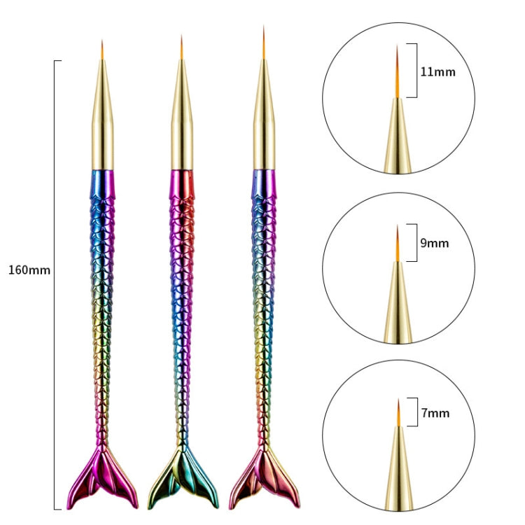 5 PCS Manicure Smudge Pen Gradient Mermaid Painted Phototherapy Drawing Pen