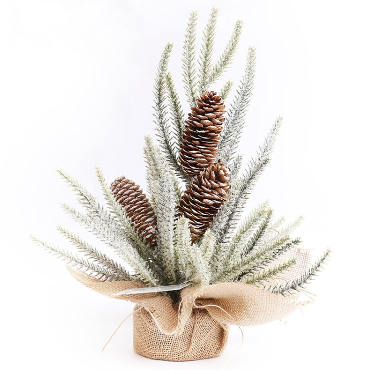 SYAF19 33cm Christmas Decorations Snow PE Mini Christmas Tree Plant