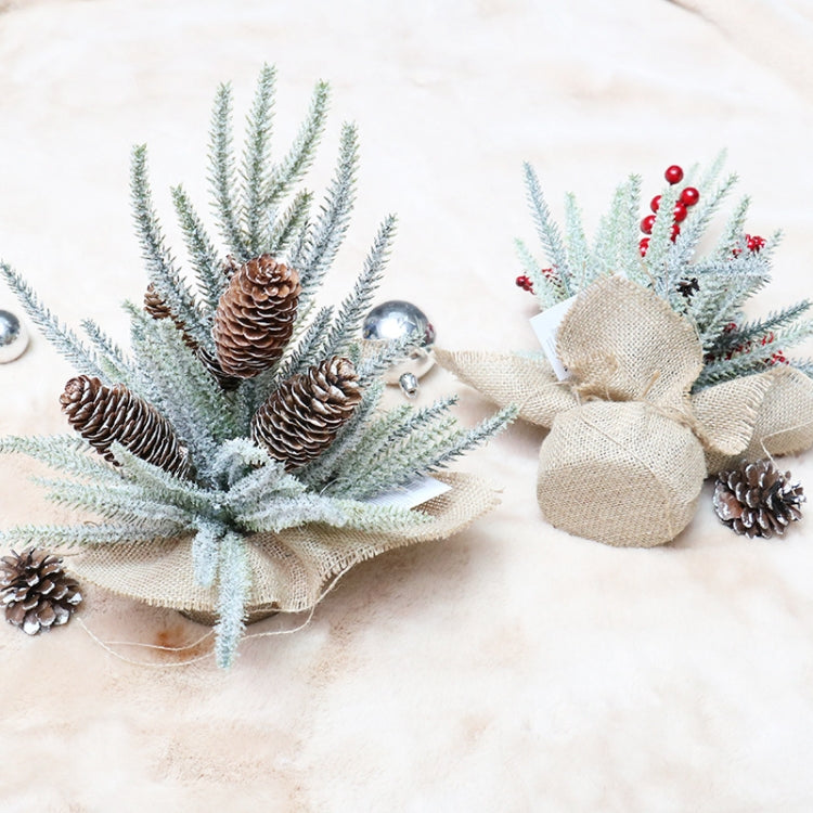 SYAF19 33cm Christmas Decorations Snow PE Mini Christmas Tree Plant