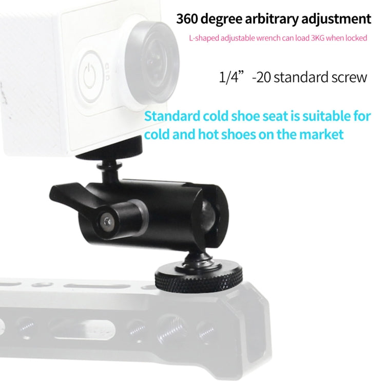 Type B Magic Arm Dual BallHead Cold Shoe 1/4 Inch Mount Adapter for GoPro Hero11 Black / HERO10 Black /9 Black /8 Black /7 /6 /5 /5 Session /4 Session /4 /3+ /3 /2 /1, DJI Osmo Action and Other Action Cameras