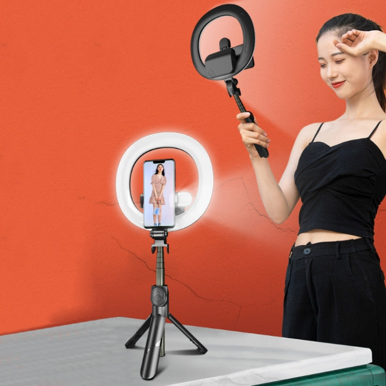 XT18s+ Multi-Function Bluetooth Wireless LED Double Fill Light Live Tripod Mobile Phone Selfie Stick(Black)