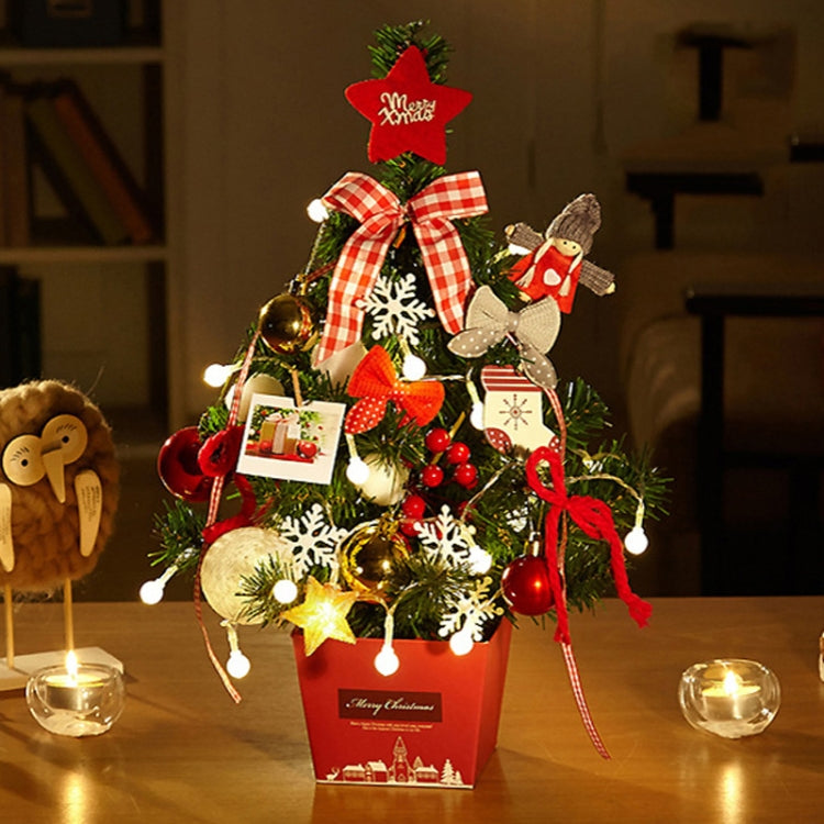 H01 Desktop Mini Christmas Tree Set With Lights Christmas Decorations