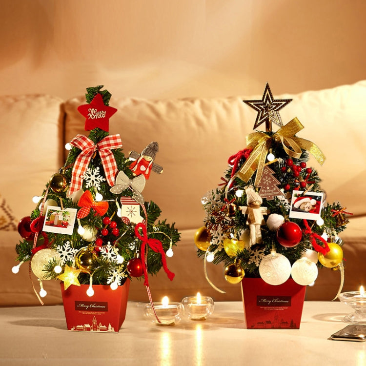 H01 Desktop Mini Christmas Tree Set With Lights Christmas Decorations