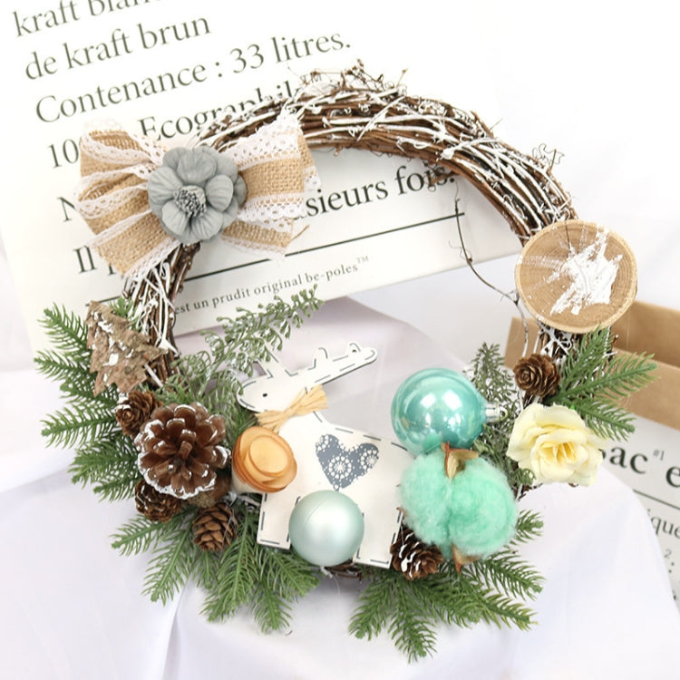 Christmas Decoration Wreath Garland Rattan Door Hanging, Specification: Poetry and Distant