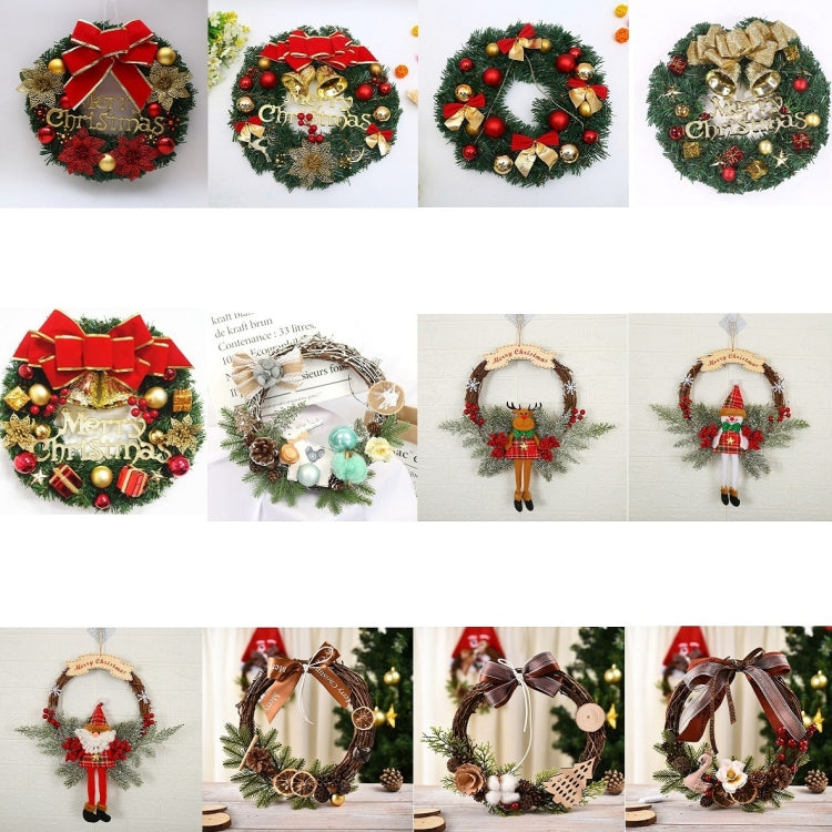 Christmas Decoration Wreath Garland Rattan Door Hanging, Specification: Swan