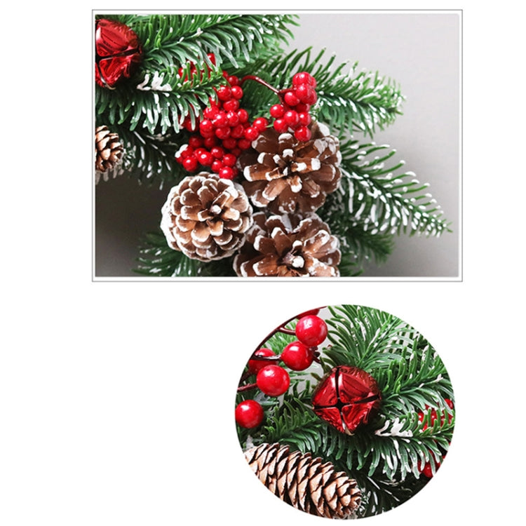 SYWA44 Christmas Red Silk Ornament PE White Pine Fruit Christmas Wreath