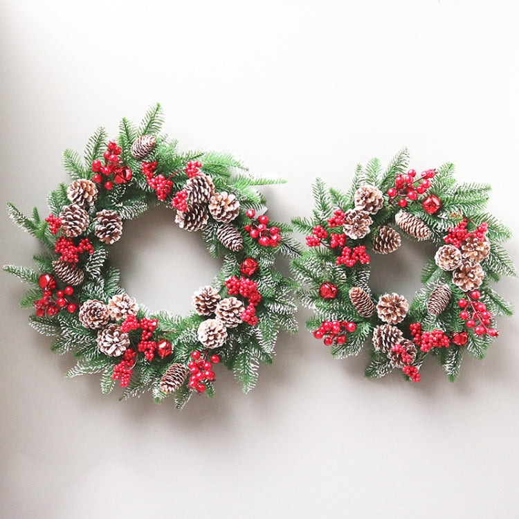 40cm SYWA39 Christmas Decoration Wreath PE White Pine Fruit Christmas Wreath