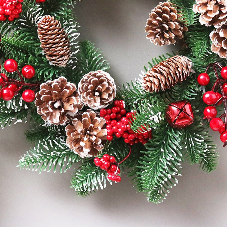 40cm SYWA39 Christmas Decoration Wreath PE White Pine Fruit Christmas Wreath