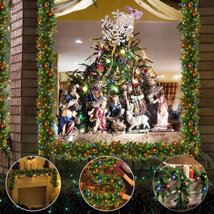 270cm PVC Christmas Decoration Rattan Mall Bar Door Hanging Decoration(With Light)