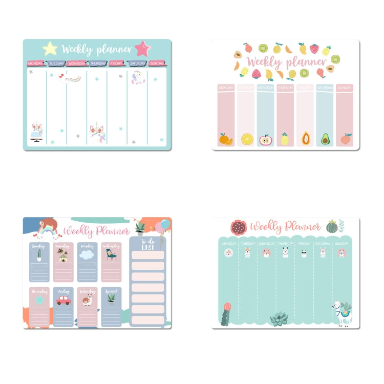 2 PCS Simple Magnetic Calendar Table Notepad Refrigerator Sticker Erasable Message Board Magnetic Sticker