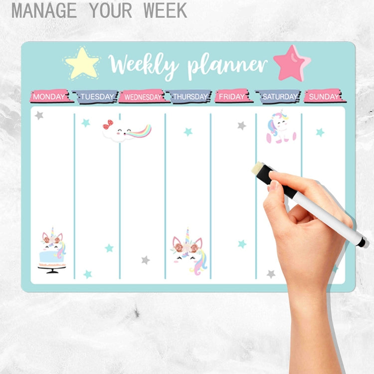 2 PCS Simple Magnetic Calendar Table Notepad Refrigerator Sticker Erasable Message Board Magnetic Sticker