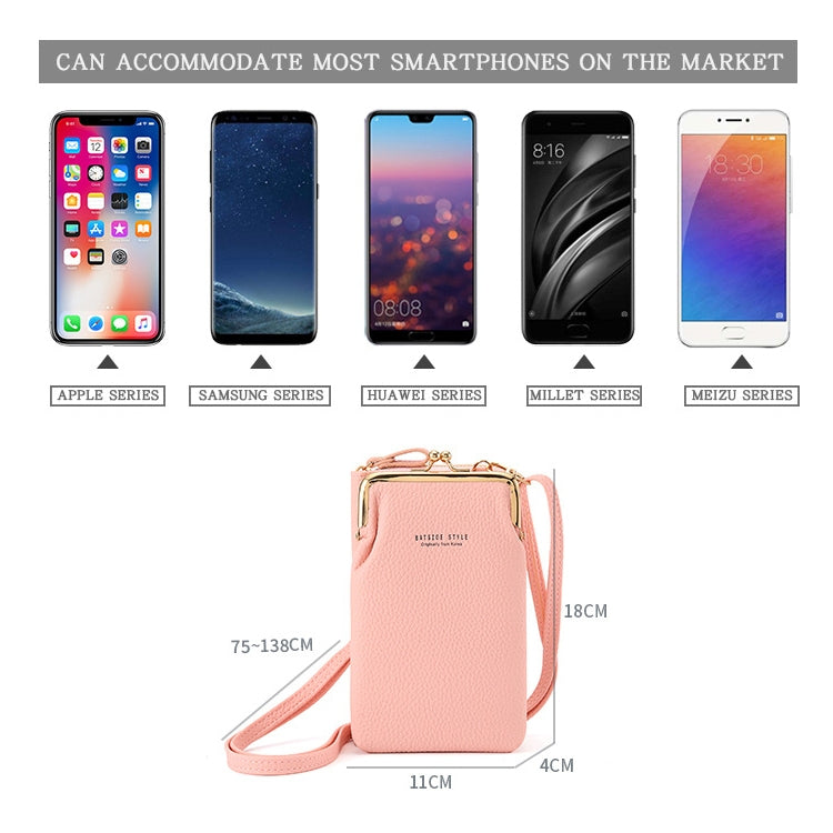 BATSIOE Women Mobile Phone Bag Wallet Large-Capacity Mid-Length Zipper Messenger Shoulder Bag