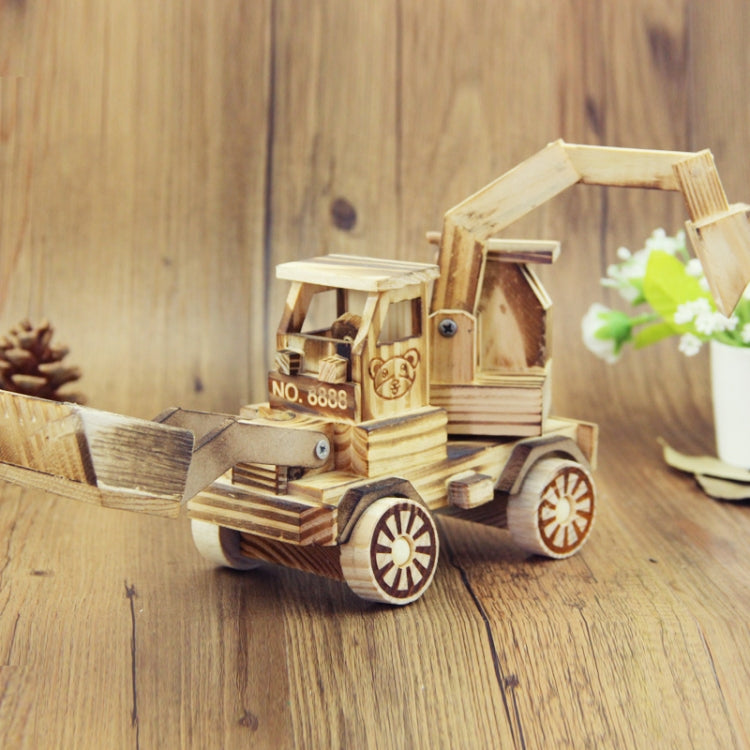 A1030 Wooden Model Excavator Ornaments Children Toys(Large)