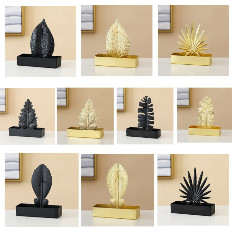 2 PCS CK1662 Wrought Iron Mosquito-Repellent Incense Holder With Ash Sandalwood Box Not Leaking Ash Aroma Diffuser, Specification: Feather Black