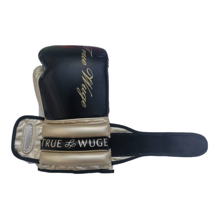 Boxing Sanda Gloves Free Fighting Half Finger Boxing Gloves(Black Golden)