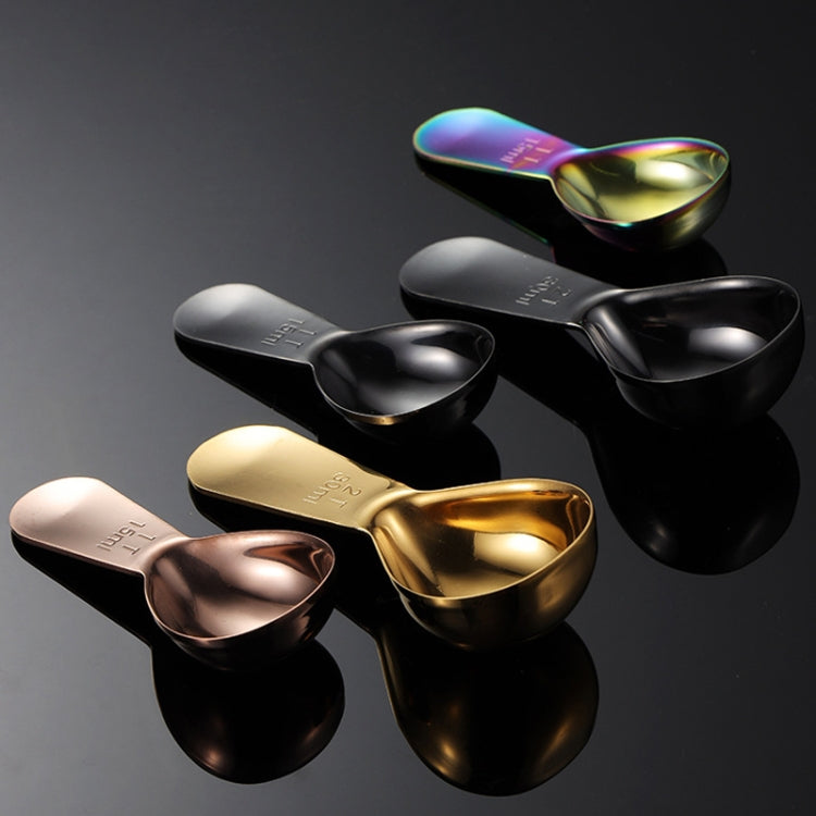 2 PCS 304 Stainless Steel Measuring Cup Spoon Gourd Shape Tea Spoon Kitchen Baking Supplies, Specification: Large 30ml (Rose Gold)