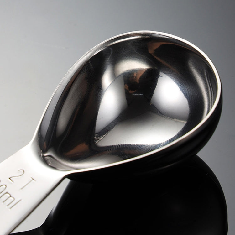 2 PCS 304 Stainless Steel Measuring Cup Spoon Gourd Shape Tea Spoon Kitchen Baking Supplies, Specification: Large 30ml (Rose Gold)