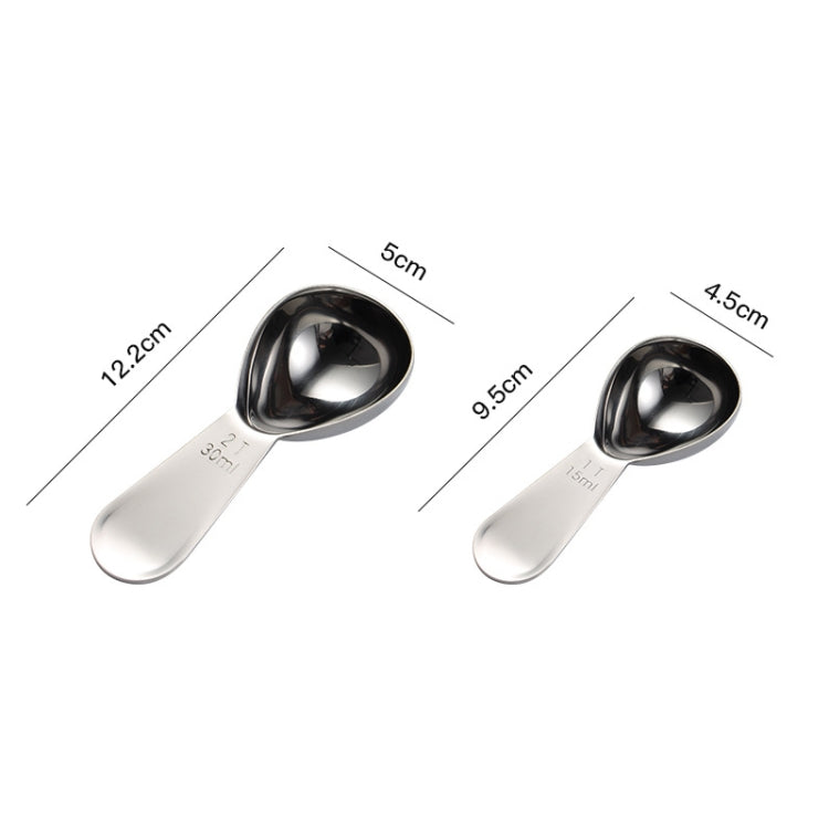2 PCS 304 Stainless Steel Measuring Cup Spoon Gourd Shape Tea Spoon Kitchen Baking Supplies, Specification: Large 30ml (Rose Gold)