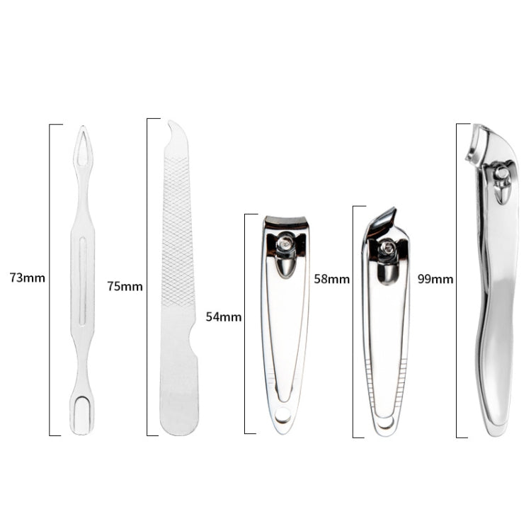 2 Sets 10-in-1 Nail Clippers Set Stainless Steel Nail Clippers Tweezers Set With Leather Case With Leather Case