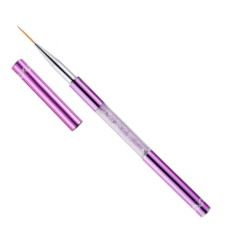 2 PCS Nail Art Drawing Pen Purple Drill Rod Color Painting Flower Stripe Nail Brush With Pen Cover, Specification: 20mm
