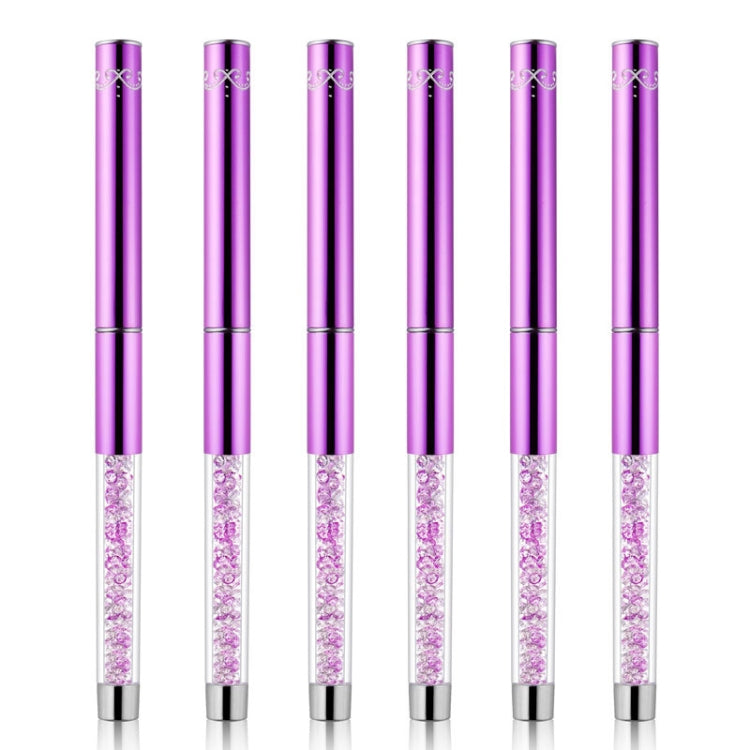 2 PCS Nail Art Drawing Pen Purple Drill Rod Color Painting Flower Stripe Nail Brush With Pen Cover, Specification: 15mm