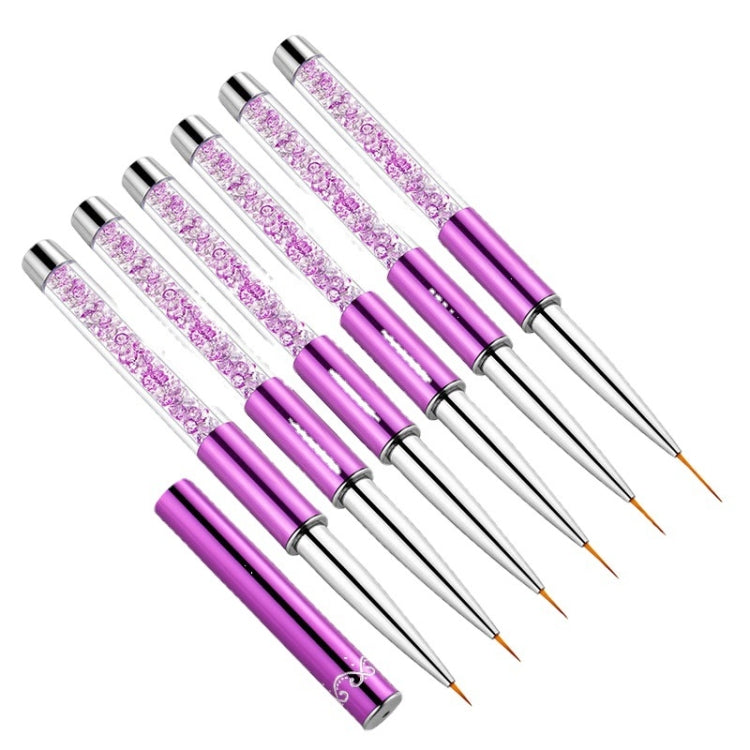 2 PCS Nail Art Drawing Pen Purple Drill Rod Color Painting Flower Stripe Nail Brush With Pen Cover, Specification: 11mm
