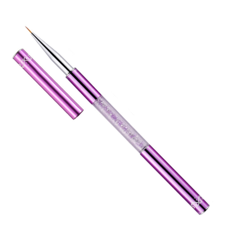 2 PCS Nail Art Drawing Pen Purple Drill Rod Color Painting Flower Stripe Nail Brush With Pen Cover, Specification: 7mm