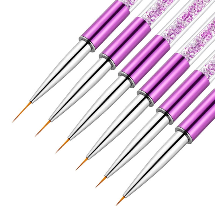 2 PCS Nail Art Drawing Pen Purple Drill Rod Color Painting Flower Stripe Nail Brush With Pen Cover, Specification: 7mm