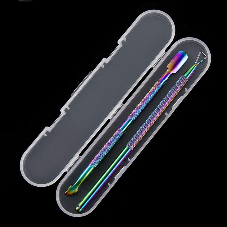 3 Sets 2-in-1 Color Titanium Nail Remover Set Stainless Steel Double-headed Dead Skin Push Set