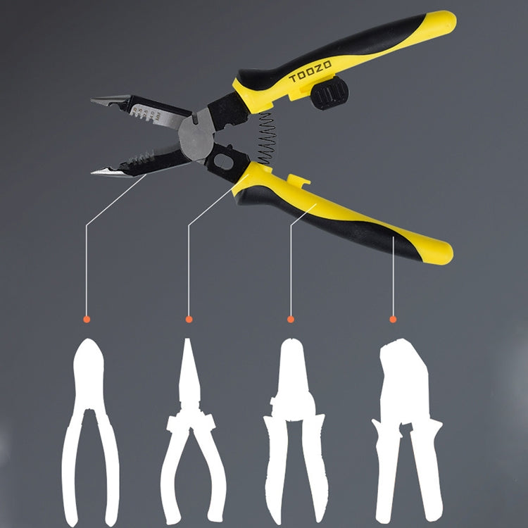 7 In 1 Multi-Function Wire Stripper Electrician Manual Tool(Black Yellow)