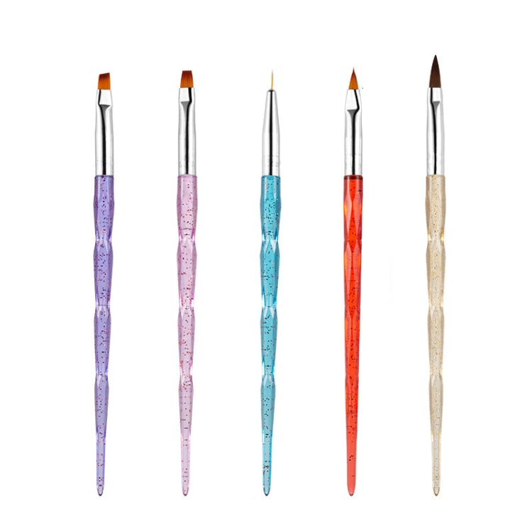 3 Sets Nail Pen Set Phototherapy Drawline Pen Painted Pen Flash Powder Pen Rod Smudge Carving Pen,Style: 5 In 1