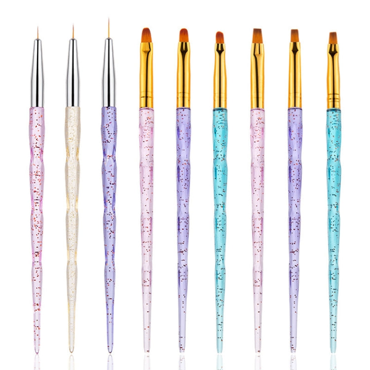 3 Sets Nail Pen Set Phototherapy Drawline Pen Painted Pen Flash Powder Pen Rod Smudge Carving Pen,Style: 5 In 1