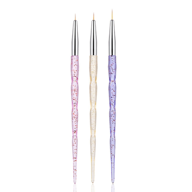 3 Sets Nail Pen Set Phototherapy Drawline Pen Painted Pen Flash Powder Pen Rod Smudge Carving Pen,Style: 3 In 1 Drawline