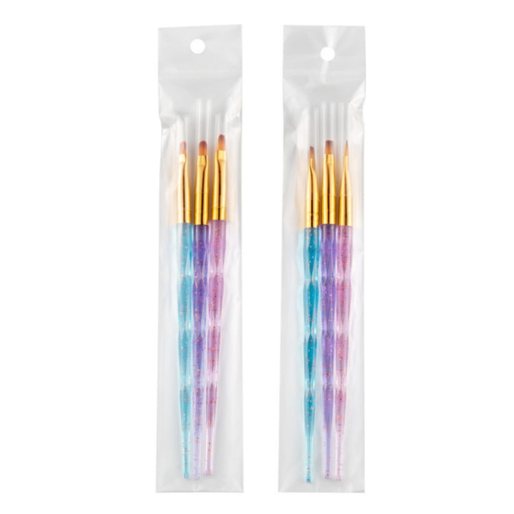 3 Sets Nail Pen Set Phototherapy Drawline Pen Painted Pen Flash Powder Pen Rod Smudge Carving Pen,Style: 3 In 1 Drawline