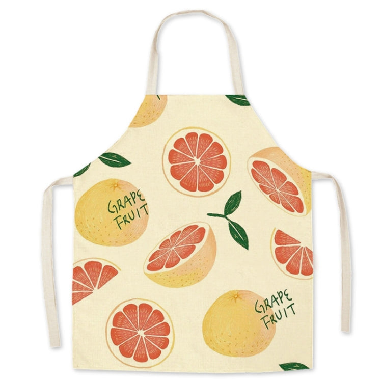 2 PCS Linen Fruit Printed Housework Sleeveless Apron, Specification: 65x75 cm