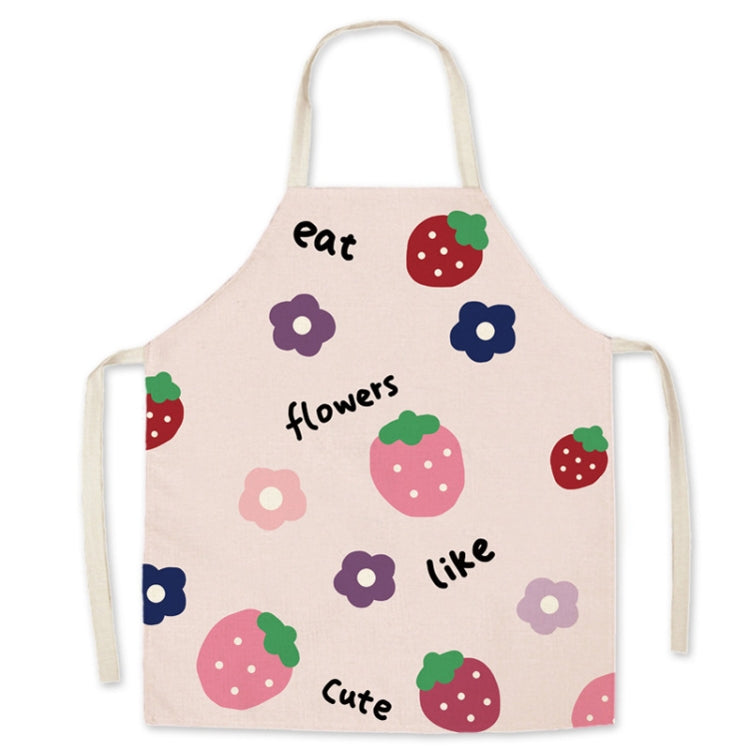 2 PCS Linen Fruit Printed Housework Sleeveless Apron, Specification: 65x75 cm