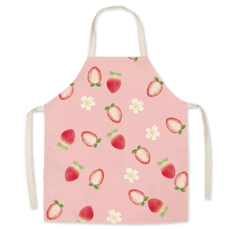 2 PCS Linen Fruit Printed Housework Sleeveless Apron, Specification: 65x75 cm