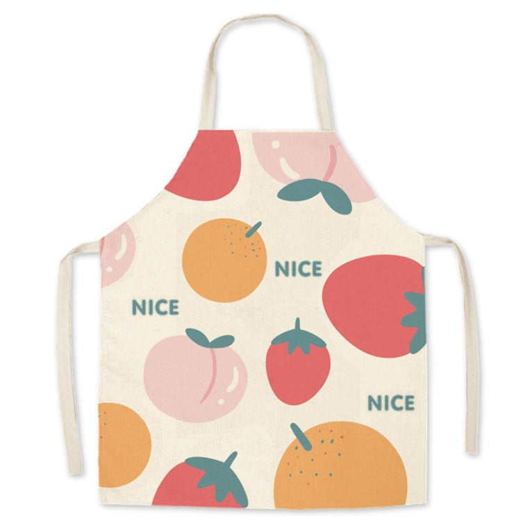 2 PCS Linen Fruit Printed Housework Sleeveless Apron, Specification: 45x56 cm