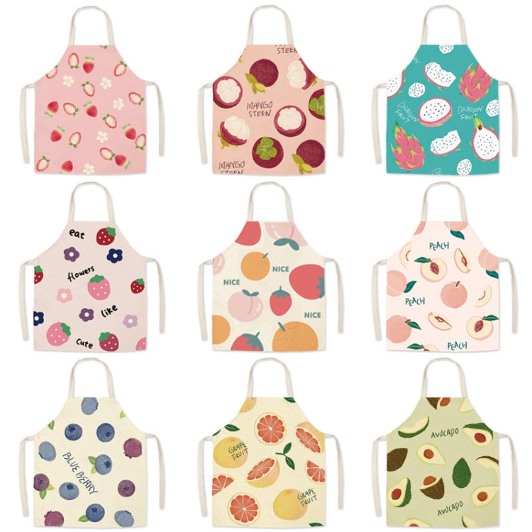 2 PCS Linen Fruit Printed Housework Sleeveless Apron, Specification: 45x56 cm