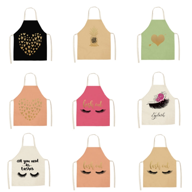 2 PCS Kitchen Linen Heart-Shaped Letters Fashion Sleeveless Apron, Specification: 65x75 cm